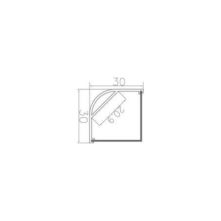 profilo quadrato con 2 lati per policarbonato profilo 2 mlMis. cm.  3 x 3 – Int L. 2